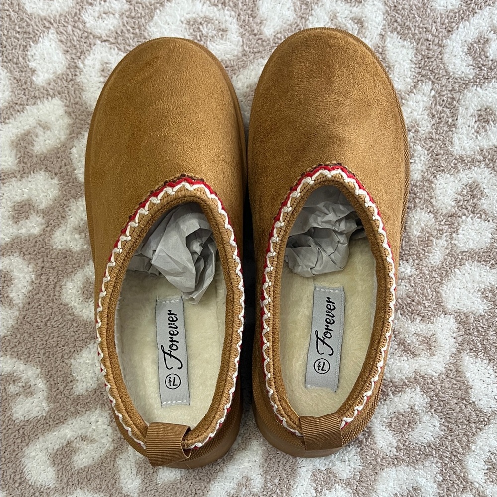 Platform fuzzy slipper shoes